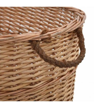 vidaXL Firewood Basket with Carrying Handles 88x57x34cm Natural Willow