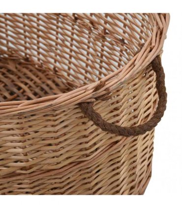 vidaXL Firewood Basket with Carrying Handles 88x57x34cm Natural Willow