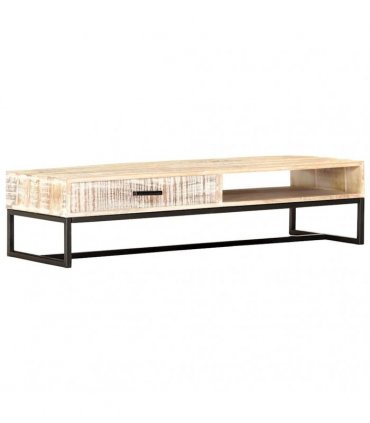 vidaXL Coffee Table White 117x50x30 cm Solid Acacia Wood