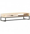 vidaXL Coffee Table White 117x50x30 cm Solid Acacia Wood