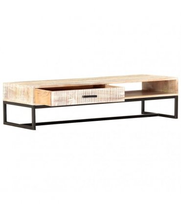 vidaXL Coffee Table White 117x50x30 cm Solid Acacia Wood