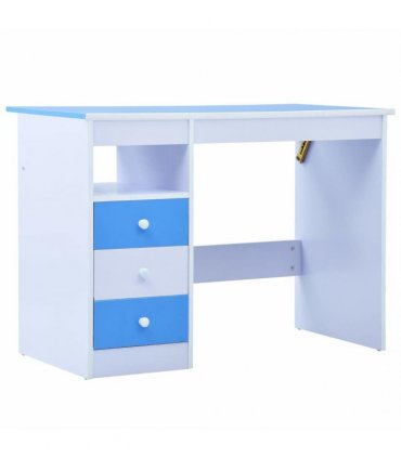 vidaXL Children Drawing Study Desk Tiltable Blue and White