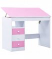 vidaXL Children Drawing Study Desk Tiltable Pink and White