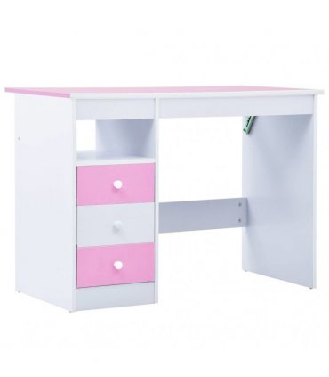vidaXL Children Drawing Study Desk Tiltable Pink and White