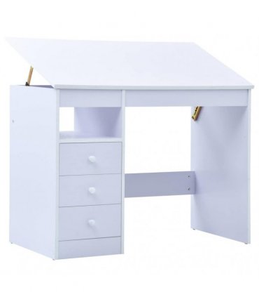 vidaXL Children Drawing Study Desk Tiltable White