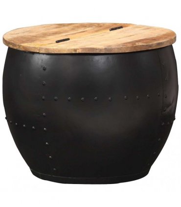 vidaXL Coffee Table Round 53x43 cm Solid Mango Wood