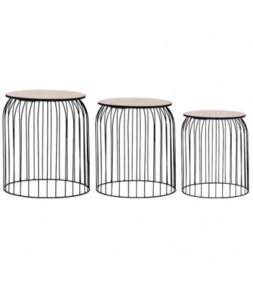 vidaXL Coffee Tables 3 pcs Black