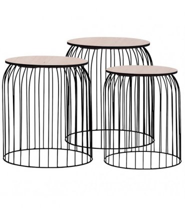 vidaXL Coffee Tables 3 pcs Black