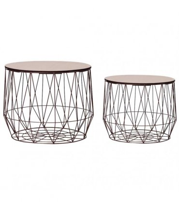 vidaXL Coffee Table 2 pcs Copper