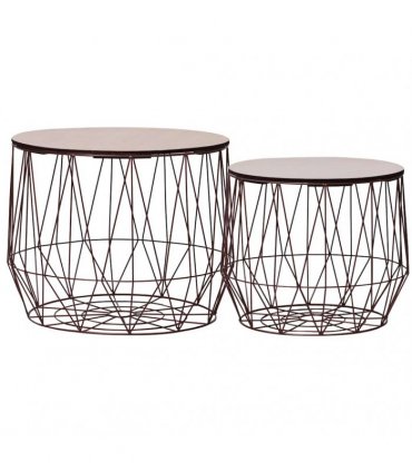 vidaXL Coffee Table 2 pcs Copper