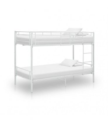 vidaXL Bunk Bed without Mattress White Metal 90x200cm