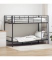 vidaXL Bunk Bed without Mattress Black Metal 90x200cm