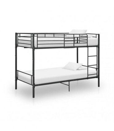 vidaXL Bunk Bed without Mattress Black Metal 90x200cm