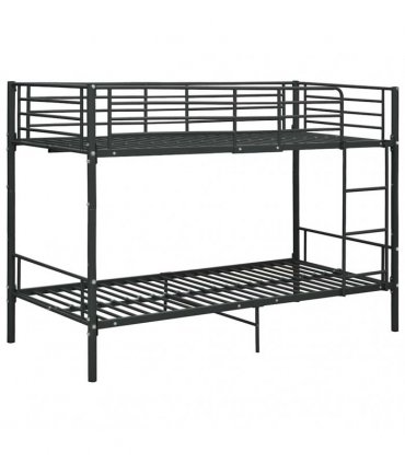 vidaXL Bunk Bed without Mattress Black Metal 90x200cm
