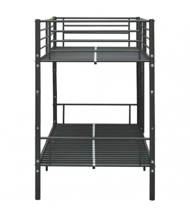 vidaXL Bunk Bed without Mattress Black Metal 90x200cm