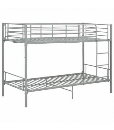 vidaXL Bunk Bed without Mattress Grey Metal 90x200 cm