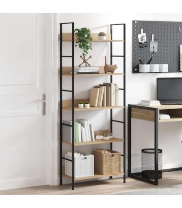 vidaXL 5-Layer Book Shelf Oak 60x27,6x158,5 cm Engineered Wood