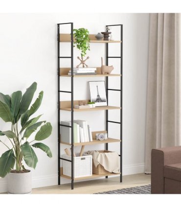 vidaXL 5-Layer Book Shelf Oak 60x27,6x158,5 cm Engineered Wood