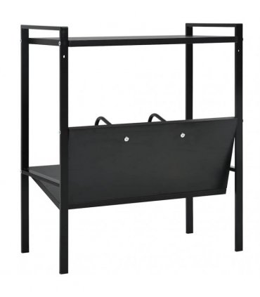 vidaXL 2-Layer Book Shelf Black 52x28x59 cm Engineered Wood
