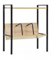 vidaXL 2-Layer Book Shelf Black and Oak 52x28x59 cm Engineered Wood
