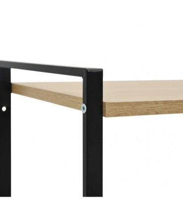 vidaXL 2-Layer Book Shelf Black and Oak 52x28x59 cm Engineered Wood