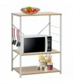 vidaXL Microwave Cabinet White and Oak 60x39.6x79.5 cm Engineered Wood