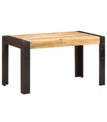 vidaXL Dining Table 140x70x76 cm Solid Rough Mango Wood