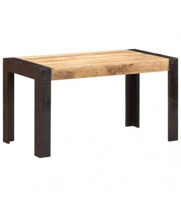 vidaXL Dining Table 140x70x76 cm Solid Rough Mango Wood