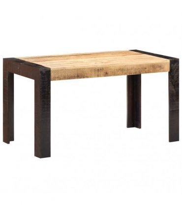 vidaXL Dining Table 140x70x76 cm Solid Rough Mango Wood