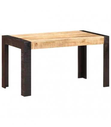 vidaXL Dining Table 140x70x76 cm Solid Rough Mango Wood