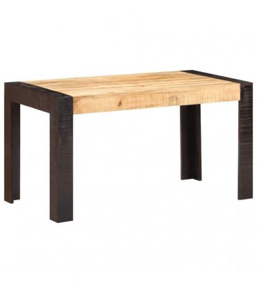 vidaXL Dining Table 140x70x76 cm Solid Rough Mango Wood