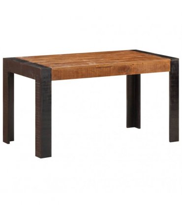 vidaXL Dining Table 140x70x76 cm Solid Rough Mango Wood