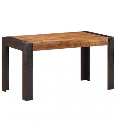 vidaXL Dining Table 140x70x76 cm Solid Rough Mango Wood