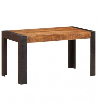 vidaXL Dining Table 140x70x76 cm Solid Rough Mango Wood
