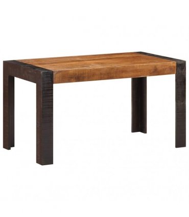 vidaXL Dining Table 140x70x76 cm Solid Rough Mango Wood