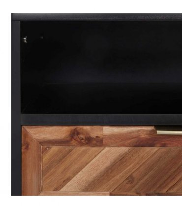 vidaXL TV Cabinet 100x35x45 cm Solid Acacia Wood and MDF