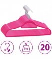 vidaXL 20 pcs Clothes Hanger Set Anti-slip Pink Velvet