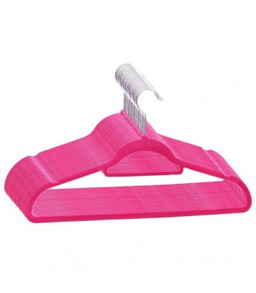 vidaXL 20 pcs Clothes Hanger Set Anti-slip Pink Velvet