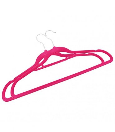 vidaXL 20 pcs Clothes Hanger Set Anti-slip Pink Velvet