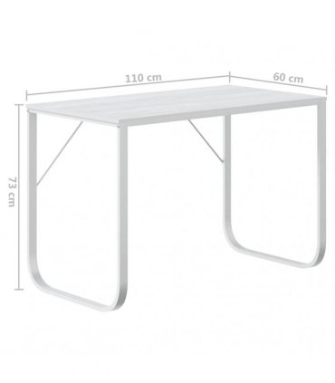 vidaXL Computer Desk White 110x60x73 cm Engineered Wood