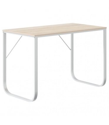vidaXL Computer Desk White and Oak 110x60x73 cm Engineered Wood