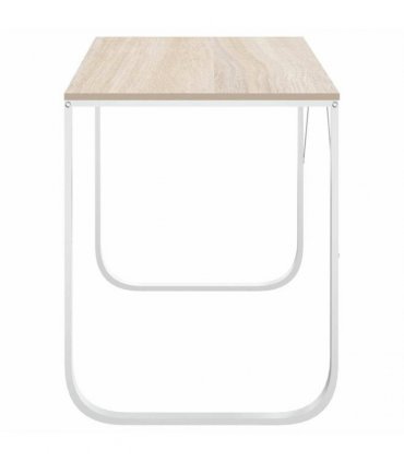 vidaXL Computer Desk White and Oak 110x60x73 cm Engineered Wood