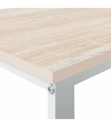 vidaXL Computer Desk White and Oak 110x60x73 cm Engineered Wood