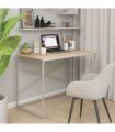 vidaXL Computer Desk White and Oak 110x60x70 cm Engineered Wood