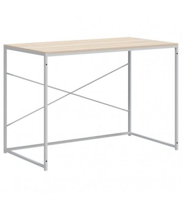 vidaXL Computer Desk White and Oak 110x60x70 cm Engineered Wood