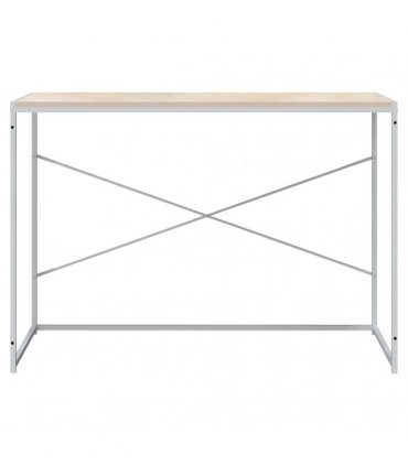 vidaXL Computer Desk White and Oak 110x60x70 cm Engineered Wood
