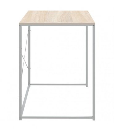 vidaXL Computer Desk White and Oak 110x60x70 cm Engineered Wood