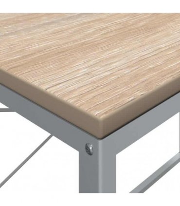 vidaXL Computer Desk White and Oak 110x60x70 cm Engineered Wood