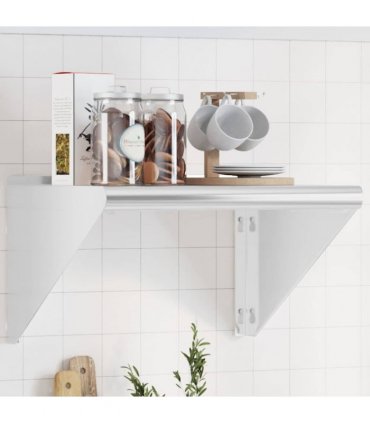 vidaXL Wall Shelf 50x45x31 cm Silver Stainless Steel