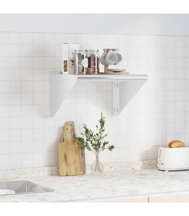 vidaXL Wall Shelf 50x45x31 cm Silver Stainless Steel